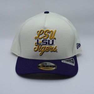 New Era 9FIFTY A-Frame LSU Tigers Chainstitch Precurved Snapback Cap Hat White